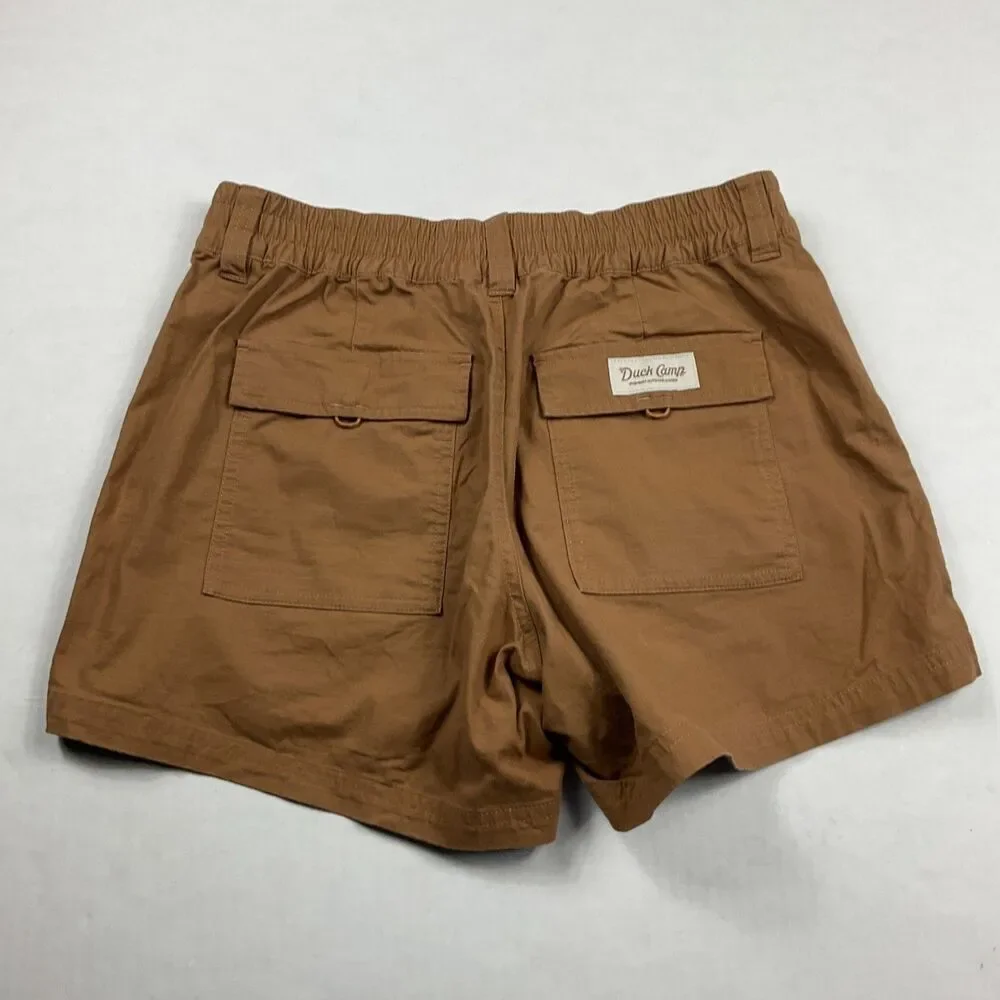 Duck Camp Womens Utility High Rise Gruene Chino Shorts Brown Outdoor Hiking M